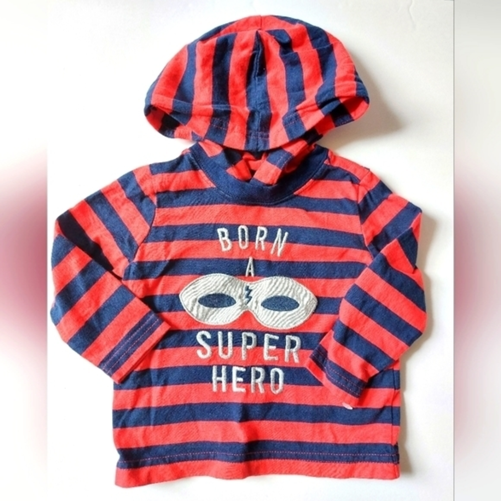 NWT‎ Super hero hooded long sleeve shirt 3-6 months